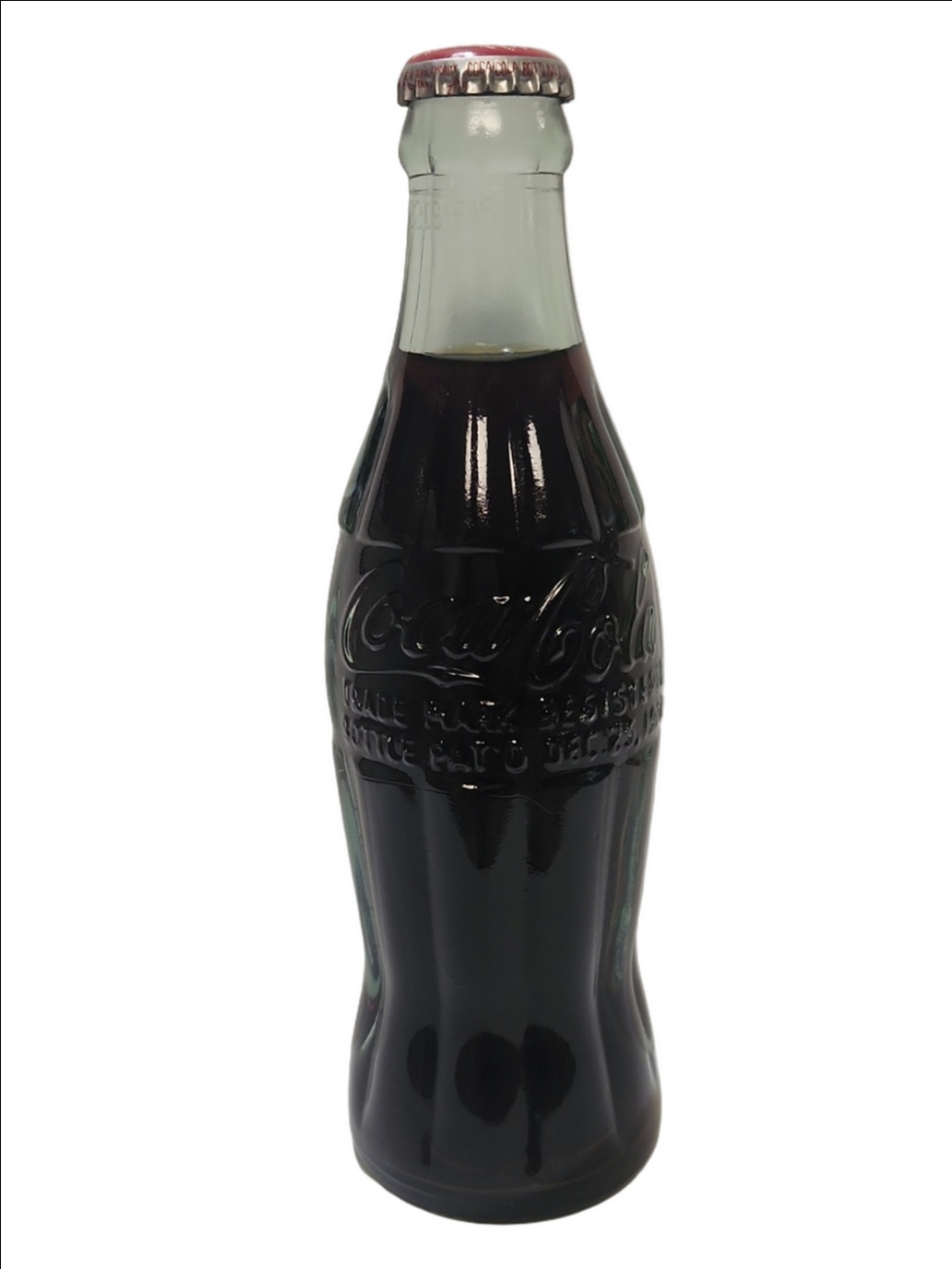 Coca-Cola Contour Bottle with Red Cap Holiday Greeting 1994 On Bottom